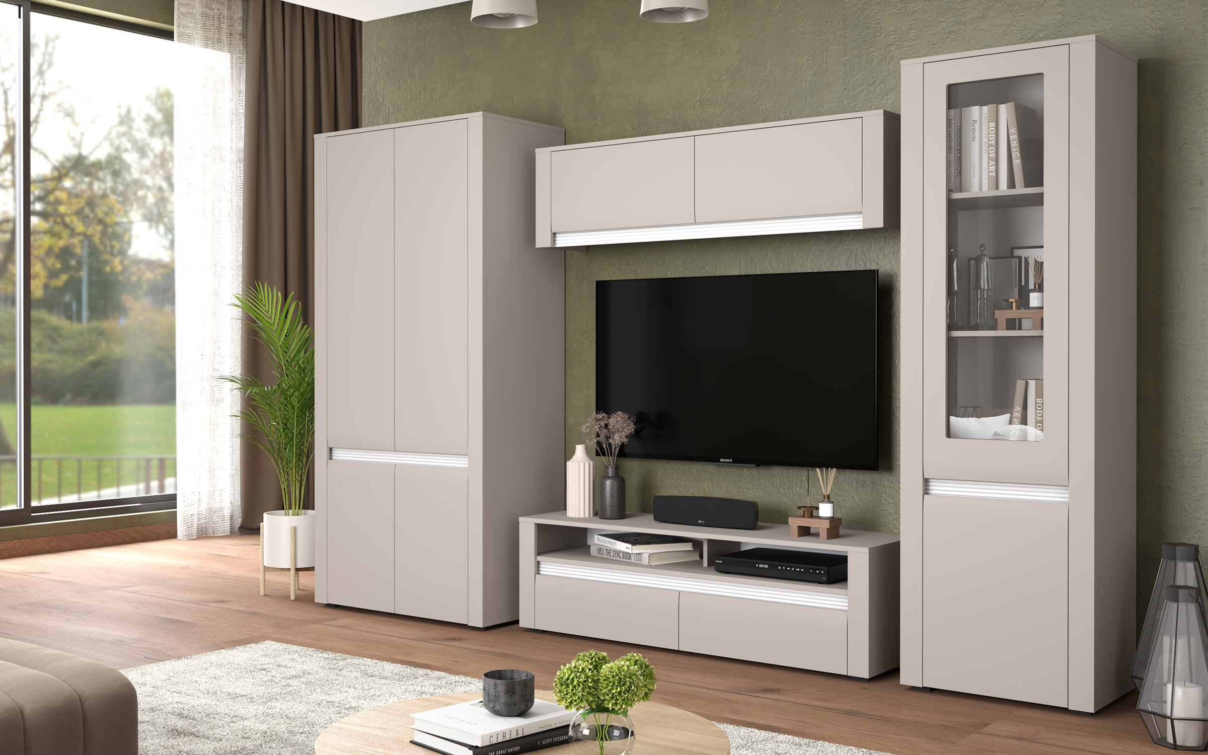 Shelf unit Varis S, cashmere + white  1